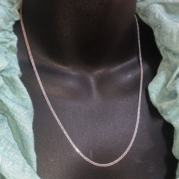 Solid 10K (not 14K ) White Gold Fancy Mariner Link Neck Chain Necklace - Picture 7 of 14